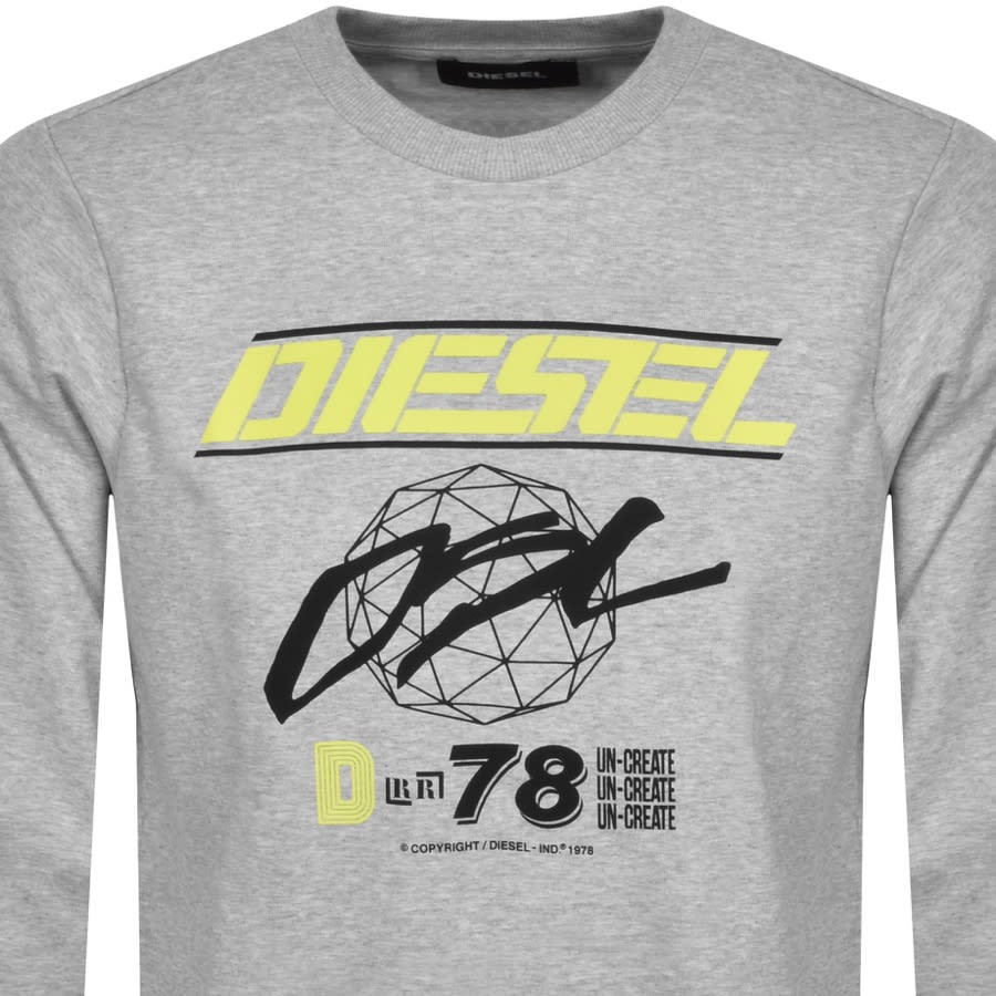 Alternative Image for ProductDiesel Crew Neck Logo Sweatshirt Grey2